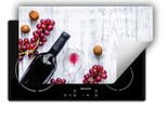 Darhaus Piastra Di Copertura Per Stufe 90X52 Cm Tappetino Antiscivolo Roll-Up, Vino - Bianco - Legno
