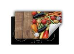 Darhaus Piastra Di Copertura Per Stufa 90X52 Cm Tappetino Antiscivolo Roll-Up, Verdure - Legno