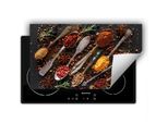 Darhaus Piastra Di Copertura Per Fornelli 90X52 Cm Tappetino Antiscivolo Roll-Up, Cucchiaio - Erbe