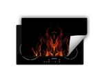 Darhaus Piastra Di Copertura Per Stufe 90X52 Cm Tappetino Antiscivolo Roll-Up, Nero - Fuoco