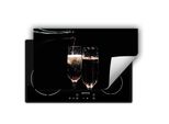 Darhaus Piastra Di Copertura Per Stufa 90X52 Cm Tappetino Antiscivolo Roll-Up, Nero - Vino