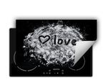 Darhaus Piastra Di Copertura Per Stufa 90X52 Cm Tappetino Antiscivolo Roll-Up, Nero - Love