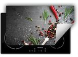 Darhaus Piastra Di Copertura Per Fornelli 90X52 Cm Tappetino Antiscivolo Roll-Up, Spezie - Peperoncino