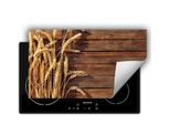 Darhaus Piastra Di Copertura Per Stufa 90X52 Cm Tappetino Antiscivolo Roll-Up, Cereali - Legno