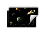 Darhaus Piastra Di Copertura Per Stufa 90X52 Cm Tappetino Antiscivolo Roll-Up, Nero - Frutta