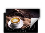Darhaus Piastra Di Copertura Per Fornelli 90X52 Cm Tappetino Antiscivolo Roll-Up, Caffè - Cuore