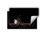 Darhaus Piastra Di Copertura Per Fornelli 90X52 Cm Tappetino Antiscivolo Roll-Up, Nero - Caffè