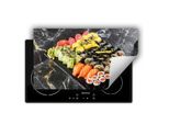 Darhaus Piastra Di Copertura Per Fornelli 90X52 Cm Tappetino Antiscivolo Roll-Up, Sushi - Marmo