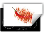 Darhaus Piastra Di Copertura Per Fornelli 90X52 Cm Tappetino Antiscivolo Roll-Up, Rosso - Chilli