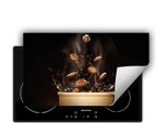 Darhaus Piastra Di Copertura Per Fornelli 90X52 Cm Tappetino Antiscivolo Roll-Up, Caffè