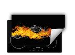 Darhaus Piastra Di Copertura Per Stufe 90X52 Cm Tappetino Antiscivolo Roll-Up, Nero - Fuoco