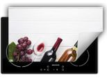 Darhaus Piastra Di Copertura Per Stufa 90X52 Cm Tappetino Antiscivolo Roll-Up, Bianco - Legno - Vino
