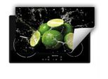 Darhaus Piastra Di Copertura Per Stufa 90X52 Cm Tappetino Antiscivolo Roll-Up, Nero - Frutta