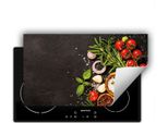 Darhaus Piastra Di Copertura Per Fornelli 90X52 Cm Tappetino Antiscivolo Roll-Up, Spezie - Pomodoro