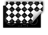 Darhaus Piastra Di Copertura Per Fornelli 90X52 Cm Tappetino Antiscivolo Roll-Up, Nero - Mosaico
