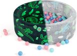 Costway Piscina Di Palline Per Bambini Con 200 Palline, Piscina Di Palline 86X30Cm, Fosforescente, Con Coperchio Rimovibile E Lavabile In Lavatrice Grigio