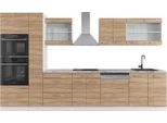 Vicco Cucina Componibile R-Line, 350 Cm Con Armadio Alto, Senza Piano Di Lavoro, Sonoma/Bianco