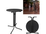 Yuenfong Tavolo Alto Tavolo Bistrò Pieghevole Ø 80 Cm Tavolo Alluminio Pieghevole Tavolo Bar Rotondo Alto 110 Cm, Facile Montaggio, Nero