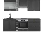 Vicco Cucina Componibile Fame-Line, 235 Cm , Pt Antracite, Antracite-Oro/Bianco