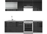 Vicco Cucina Componibile Fame-Line, 240 Cm , Pt Marmo, Antracite Lucido/Bianco