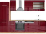 Vicco Cucina Componibile Fame-Line, 300 Cm , Pt Rovere, Bordeaux Lucido/Rovere Dorato