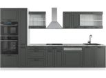 Vicco Cucina Componibile R-Line, 350 Cm Con Armadio Alto, Senza Piano Di Lavoro, Antracite Casa Di Campagna/Bianco