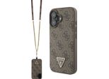 Guess Guhcp16Sp4Tdscpw Iphone 166.1 BrąZowy/Brown Hardcase Leather Metal Logo Strass Crossbody