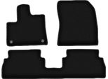 Tappetini In Velluto Per Citroen Rifter (2018-, Furgoncino) Neri, Set 3 Pz, Con Fissaggi