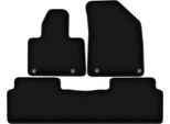 Tappetini In Velluto Per Citroen C5 Iii X7 (2008-2017, Liftback, Berlina, Station Wagon, Tourer) Neri, Set 3 Pz, Con Fissaggi