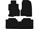 Tappetini In Velluto Per Honda Civic Vii (2001-2007, 5 Porte) Neri, Set 3 Pz, Con Fissaggi
