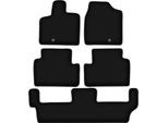 Tappetini In Velluto Per Chrysler Voyager V (2008-2011, 7 Posti) Neri, Set 5 Pz, Con Fissaggi