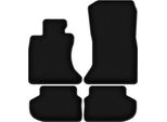 Tappetini In Velluto Per Bmw 5 F10 Fl Xdrive (2013-2017, Berlina) Neri, Set 4 Pz, Con Fissaggi