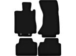 Tappetini In Velluto Per Mercedes S W220 4Matic (1998-2005, Corto) Neri, Set 4 Pz, Con Fissaggi