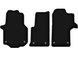 Tappetini In Velluto Per Mercedes Crafter Ii (2016-, Furgone) Neri, Set 3 Pz, Con Fissaggi