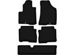 Tappetini In Velluto Per Hyundai Santafe Ii (2006-2012, 7 Posti) Neri, Set 5 Pz, Con Fissaggi
