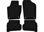 Tappetini In Velluto Per Skoda Fabia Iii (2014-, Hatchback, Station Wagon) Neri, Set 4 Pz, Con Fissaggi