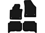 Tappetini In Velluto Per Volkswagen Touran I (2004-2010, Minivan) Neri, Set 4 Pz, Con Fissaggi
