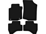 Tappetini In Velluto Per Peugeot 107 (2005-2014, Hatchback) Neri, Set 4 Pz, Con Fissaggi