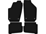 Tappetini In Velluto Per Volkswagen Polo Iv 9N (2001-2009, Hatchback) Neri, Set 4 Pz, Con Fissaggi