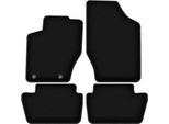 Tappetini In Velluto Per Citroen C4 I (2004-2010, Coupé, Hatchback) Neri, Set 4 Pz, Con Fissaggi
