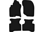 Tappetini In Velluto Per Nissan X-Trail I T30 (2001-2007, Suv) Neri, Set 4 Pz, Con Fissaggi