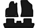 Tappetini In Velluto Per Peugeot 5008 I (2009-2017, Crossover) Neri, Set 3 Pz, Con Fissaggi