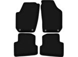 Tappetini In Velluto Per Skoda Fabia Ii (2007-2014, Hatchback, Station Wagon) Neri, Set 4 Pz, Con Fissaggi