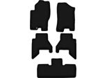 Tappetini In Velluto Per Nissan Pathfinder (2005-2010, 7 Posti (Pre-Restyling)) Neri, Set 5 Pz, Con Fissaggi
