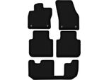 Tappetini In Velluto Per Skoda Kodiaq (2016-, 7 Posti) Neri, Set 5 Pz, Con Fissaggi
