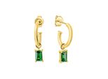 Paar Ohrstecker Celesta "925 Sterling Silber Vergoldet Zirkonia GrüN", Gelb (Gelb, GrüN), Ohrringe, Damen, One-Size, Silber 925 (Sterlingsilber)