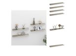 Vidaxl Mensole Da Parete 4 Pz. Grigio Cemento 60X9X3 Cm - Mensole A Muro