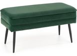 Halmar Panca Imbottita Con Contenitore Velva - Verde Scuro/Nero