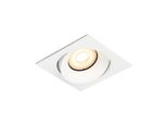 Lampada Da Incasso Quadrata Mobile A Soffitto Sabbiata Bianca Per Cucina Soggiorno 1Xgu10 10W Ponar Italux