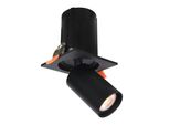 Plafoniera Da Incasso Quadrata A Riflettore Mobile Nero Sabbiato 1Xgu10 10W Termo Italux